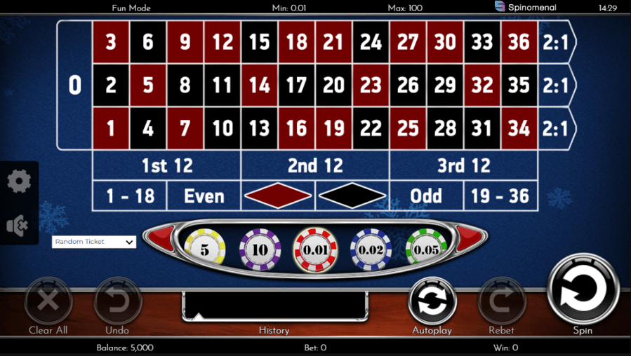 European roulette christmas edition