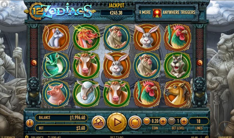 12 Zodiacs progresszív nyerőgép