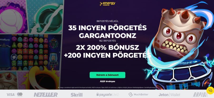 Energy Casino alacsony wager bónusz