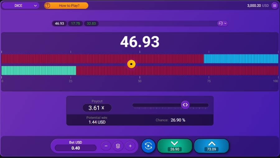 Spribe kaszinó Dice játék