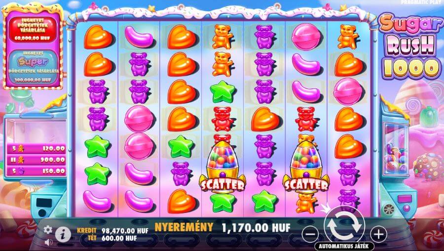 Sugar Rush 1000 nyerőgép értékelés grafika