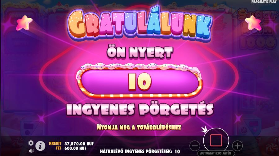 Sugar Rush 1000 nyerőgép értékelés ingyenes pörgetések