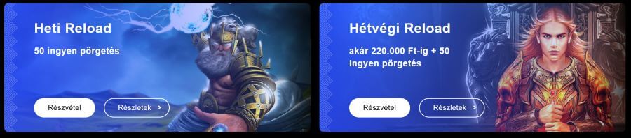reload ajánlatok ingyenes pörgetéssel