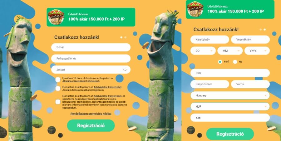 regisztráció lépései