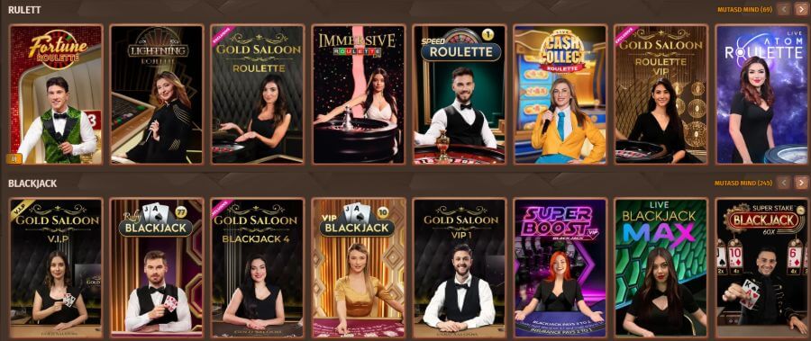 élő osztós játékok