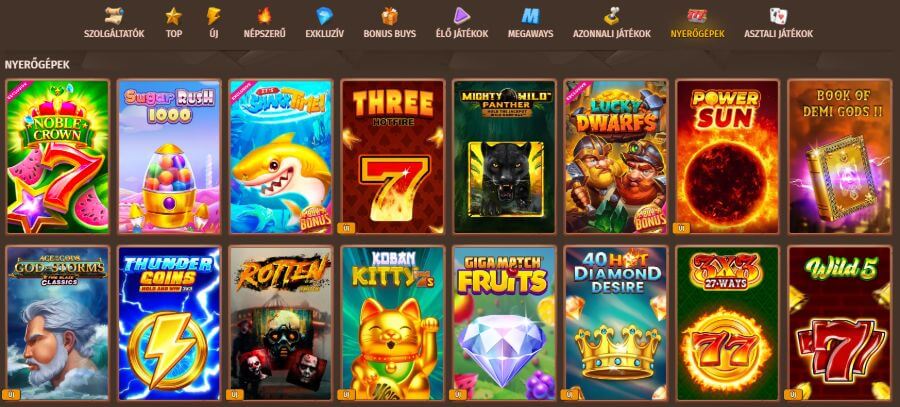 nyerőgépes játékok
