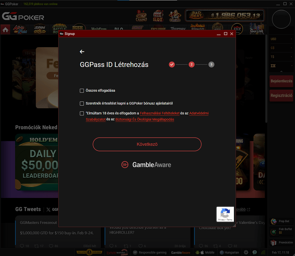 GGPoker Casino értékelés regisztráció2